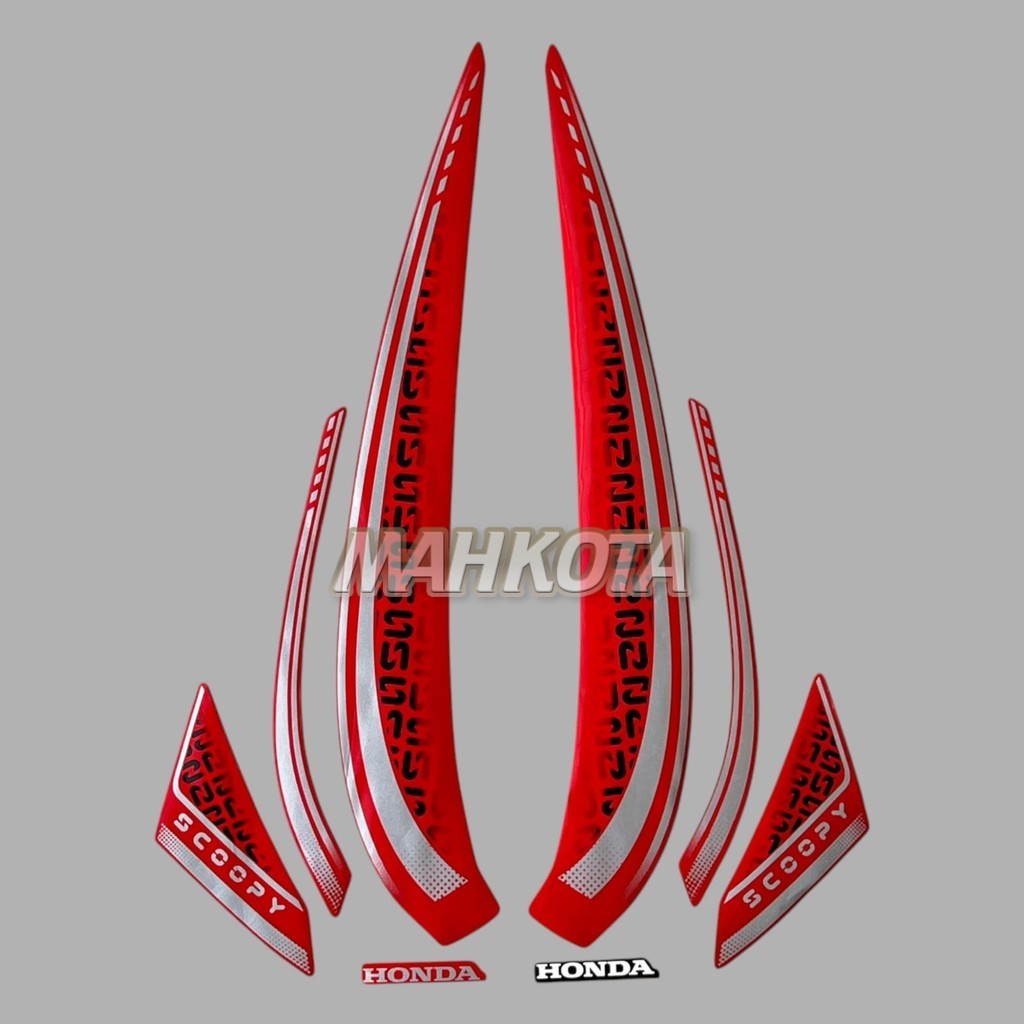 Striping Stiker honda scoopy Stylish 2024 2025 Red Merah Doff