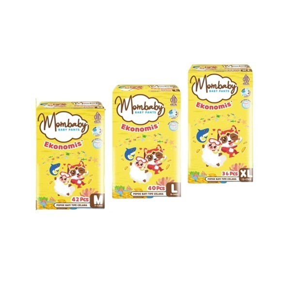 Pampers MomBaby Ekonomis Mega Pants M42 L40 XL36 Pampers Anti Ruam Bocor