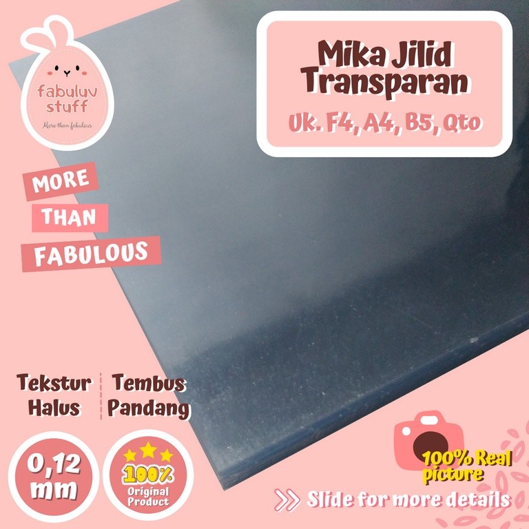 

Plastik Mika Jilid Transparant 0,12 mm A4 F4 Qto B5