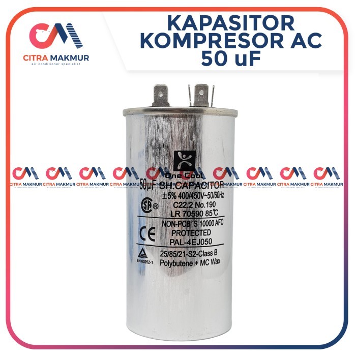 CAT99 Kapasitor AC 50 uF Capasitor Outdoor Kompresor Panasonic 2 2,5 pk Aux