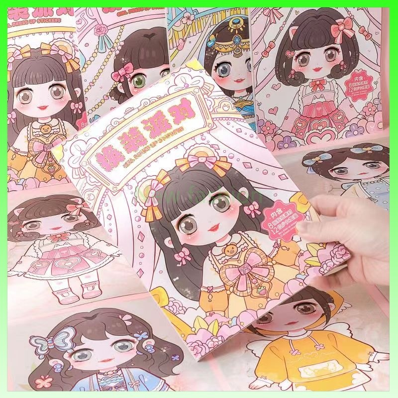 

Buku Stiker Ganti Pakaian Mode DIY/Buku Stiker Rias Putri Cantik/Ratusan Stiker Rias Lucu Pertunjukan Rias