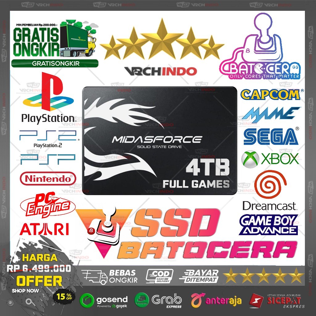 4TB SSD External Game Retrobat / Batocera Emulator Emulator - All in One Games Console Retro Emulato