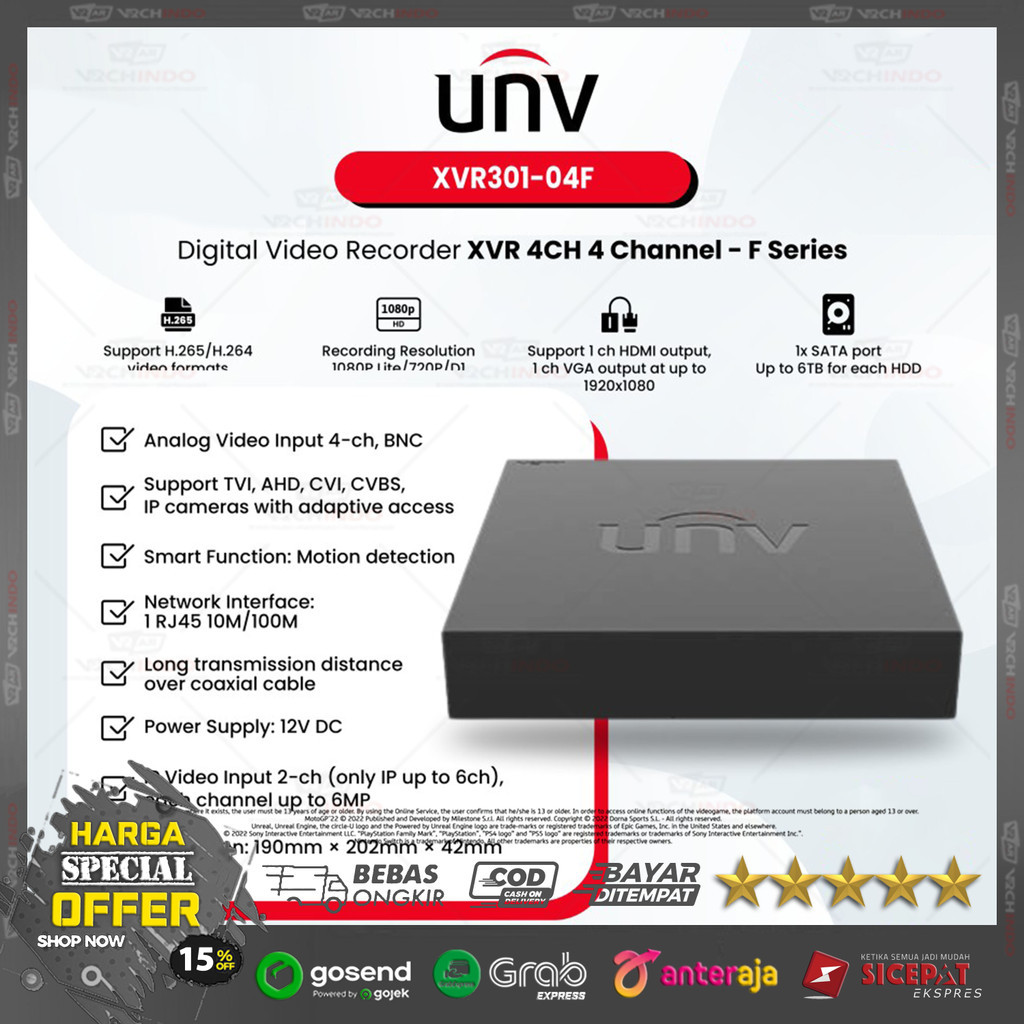 UNIVIEW DVR XVR301 G Series / XVR 301 - 4CH / 8CH / 16CH Channel XVR CCTV 