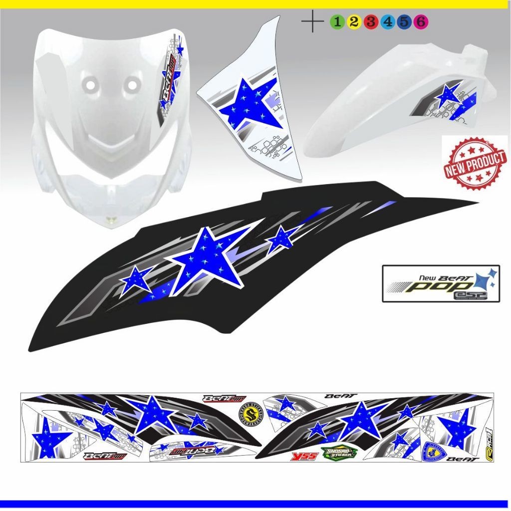 STIKER MOTIF STRIPING BEAT POP / VARIASI BEAT POP NEW FI / STIKER HONDA BEAT POP