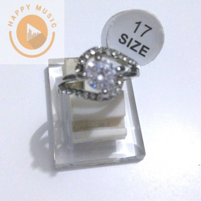 Cincin wanita batu white diamond anti karat