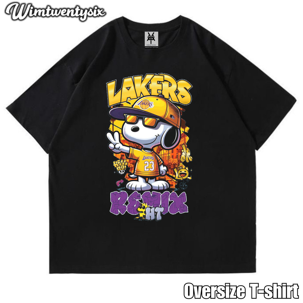 KAOS OVERSIZE | VINTAGE | T-SHIRT OVERSIZE | KAOS LAKERS SNOOPY GANG