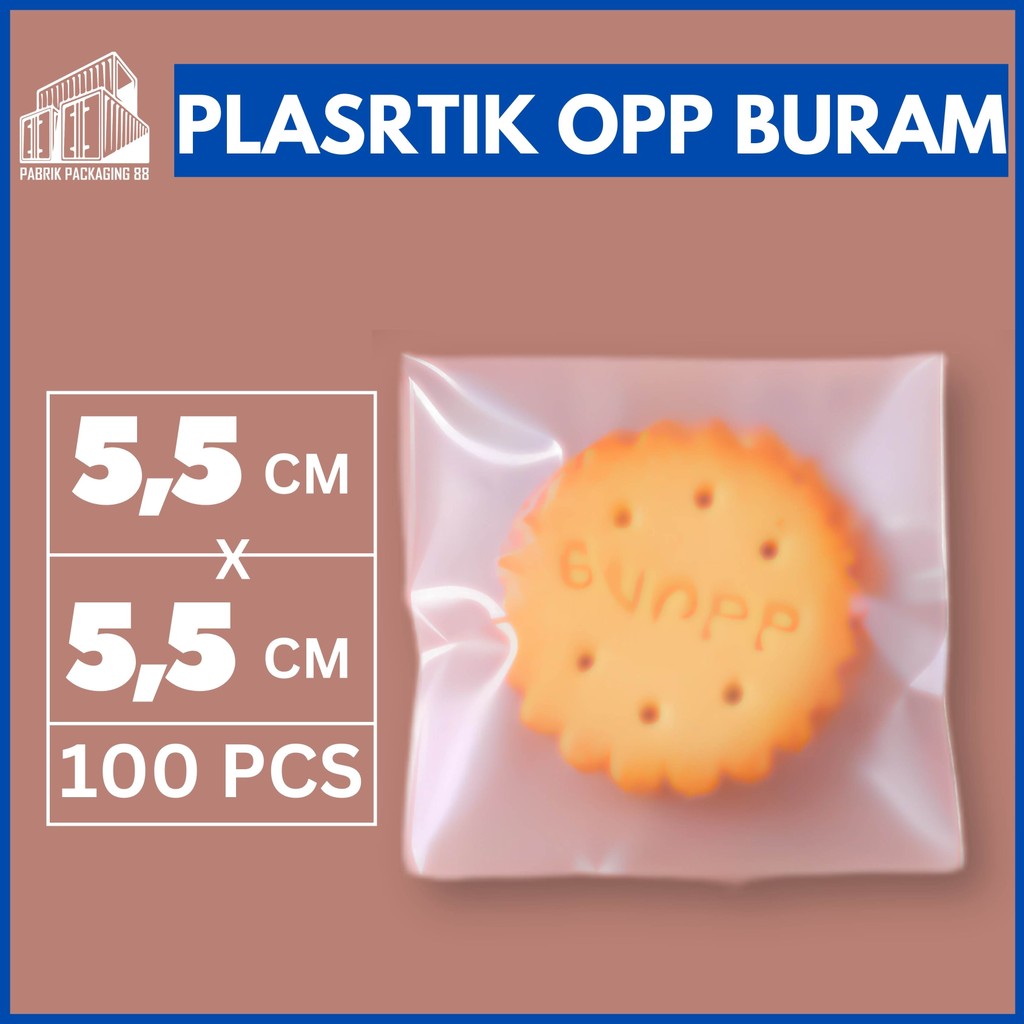 

Plastik OPP Lem Doff 5.5x5.5 - 100 PCS Kantong Kemasan Kue Roti Cookies 5.5 X 5.5 Frosted Buram Matte Seal