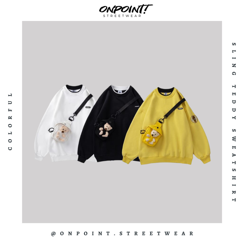 Sling Teddy Sweatshirt - sweater pria distro sweater pria oversize sweatshirt pria keren crewneck pr