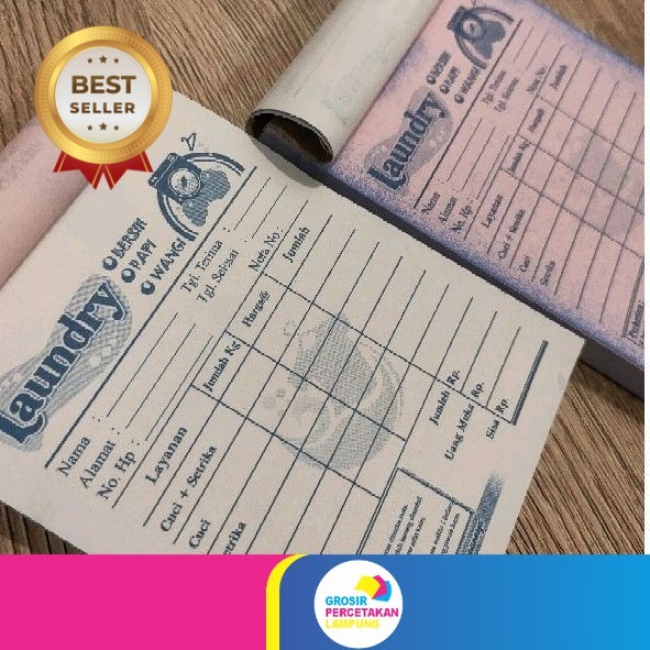 

Nota laundry 1/8 Folio 2 ply Custom Nama Laundry