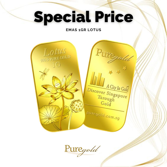 Emas 1 Gram Lotus Logam Mulia Emas Batangan Puregold