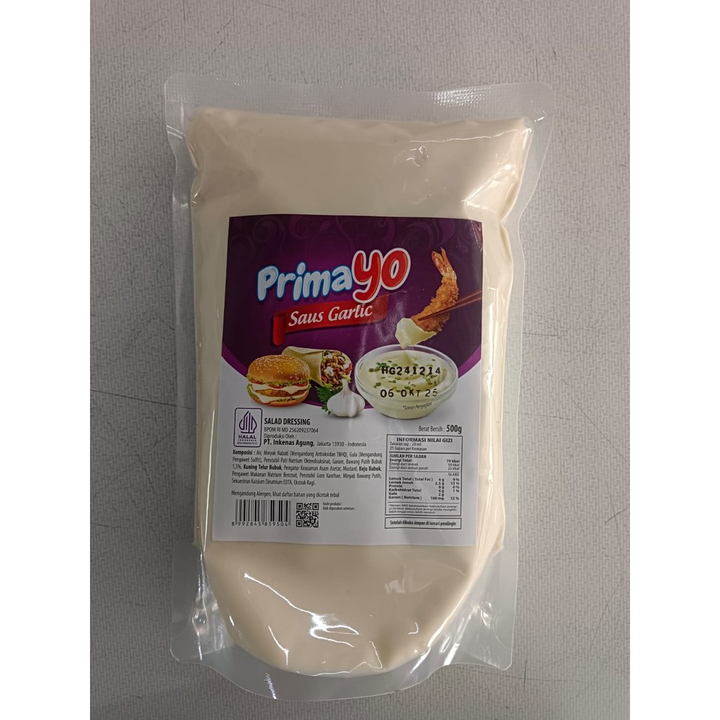 

Prima Yo Saus Garlic 500 Gram - Mayonaise Bawang