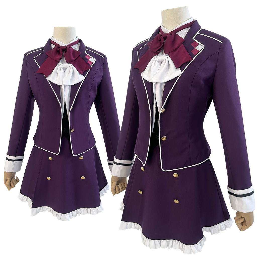 HOLOUN Diabolik Lovers Anime Komori Yui Cosplay Costume Wig School Uniform Embroidery Suit Vest Skir