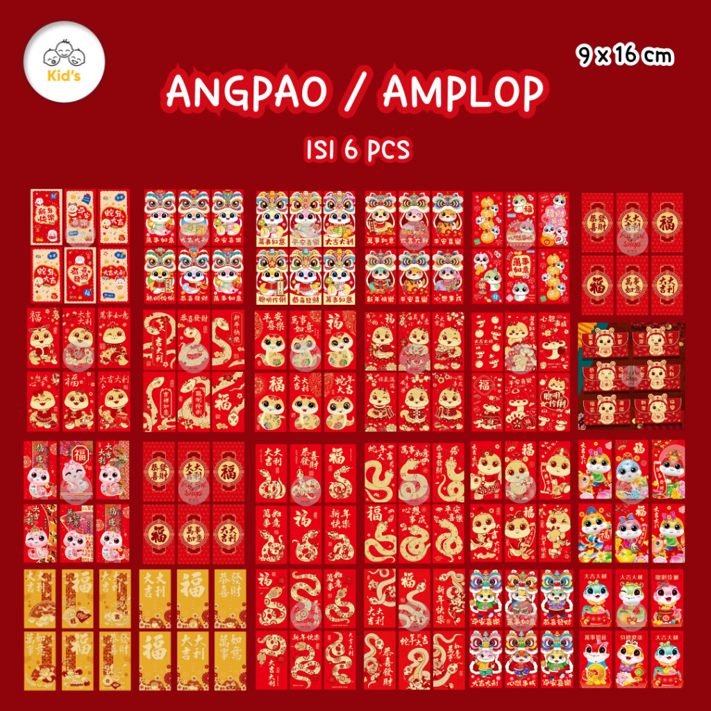 

ANGPAO IMLEK ISI 6 BESAR MERAH 2025 / ANGPAU IMLEK JUMBO Shio Ular Hongbao