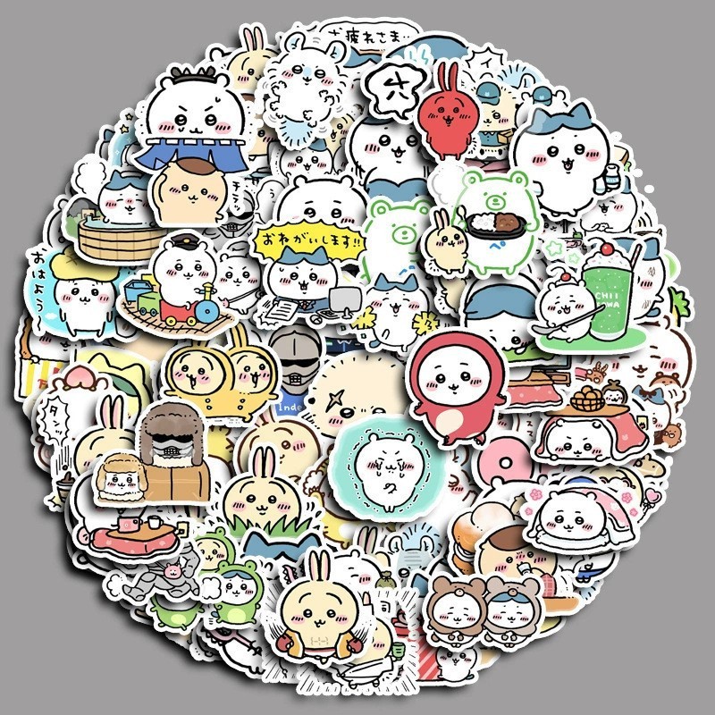 

100 Pcs Chiikawa Water Bottle Stickers for Kids，Vinyl Reusable Sticker for Teens，Laptop Decals for Party Favors