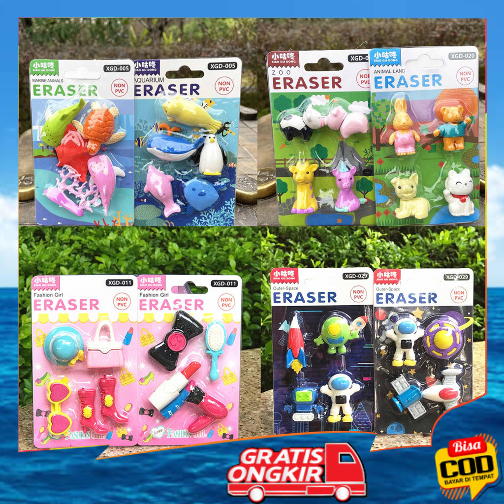 

Eraser Karakter Penghapus Pensil Karakter 1 Set Motif 3D Lucu Keren STY33