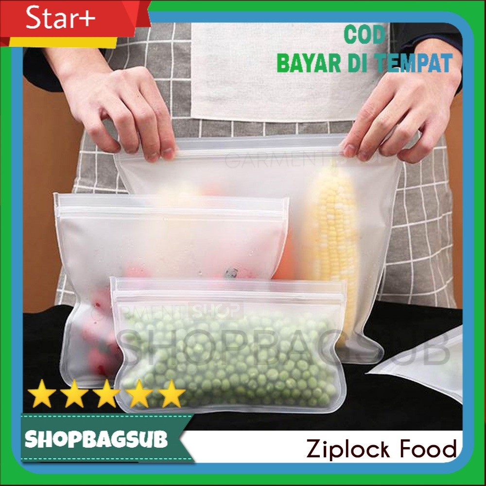 Plastik Kulkas Penyimpanan Ziplock Tempat Ikan Buah Sayur Kedap Udara Pouch Bag Makanan