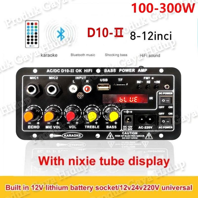 Amplifier Bluetooth Amplifier Board Karaoke Audio Bluetooth USB FM Radio TF Player Subwoofer 100-300