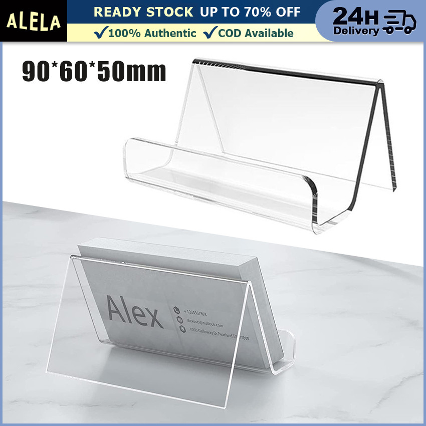

Stand Kartu Nama Akrilik Bening Clear Display Price Tag Office Table Name Card Holder