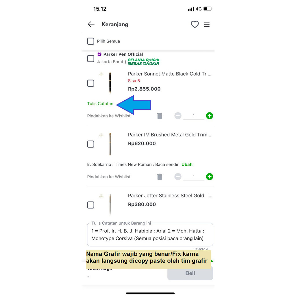

[New Promo] Parker Jotter Stainless Steel Gold Trim Ballpoint - Tambah Grafir