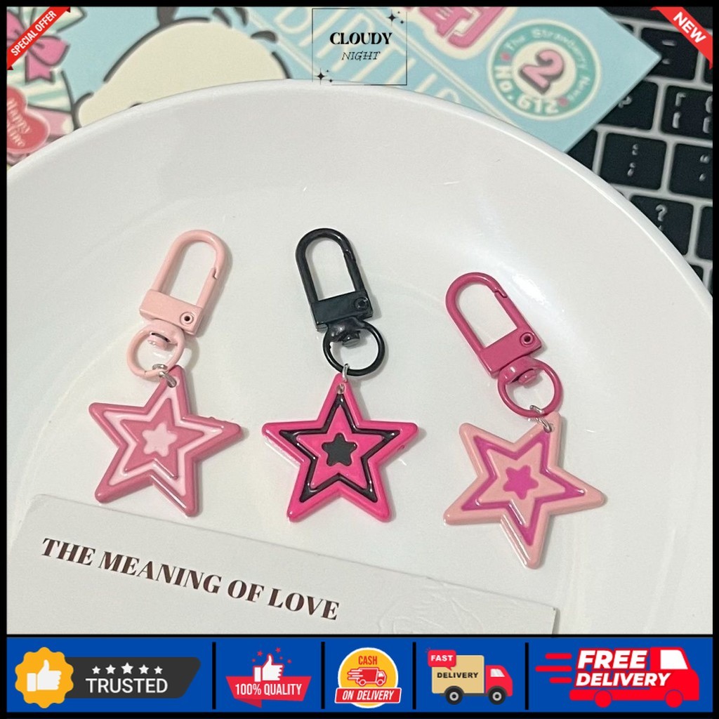 CN - GANTUNGAN KUNCI BINTANG Y2K KOREA GAYA WARNA-WARNI / LIONTIN KEYCHAIN TAS SEKOLAH KARAKTER STEV