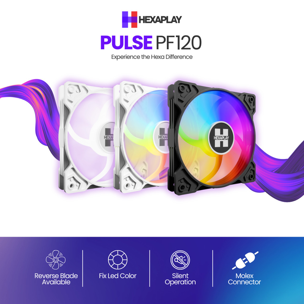 Fan Casing 12CM HEXAPLAY PULSE PF120 Fix LED RGB | Socket Molex | FAN PC 12CM