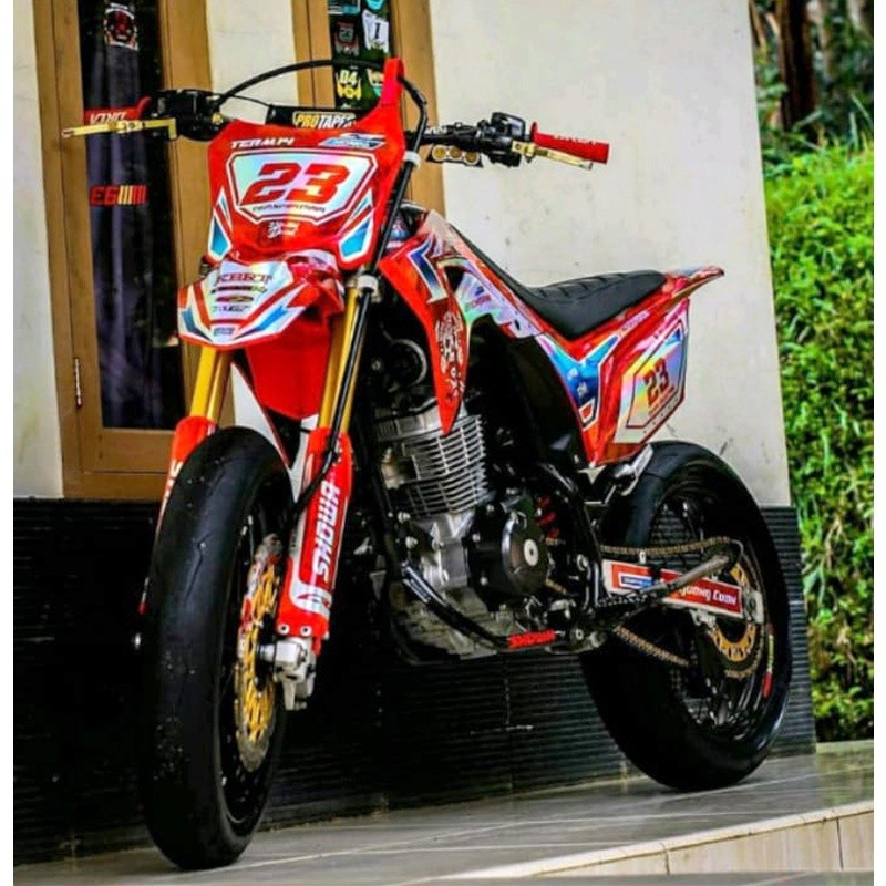 Decal Stiker Motor CRF 150 L SUPERMOTO HOLOGRAM Full Body Sticker Custom Variasi MotorTrail HOLOGRAM