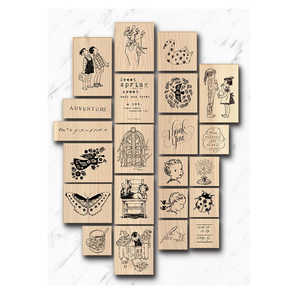 

Retro Fairy Butterfly Boy Girl Words Wooden Rubber Stamp Set DIY Scrapbooking Photo Album Card Making Wood Seal