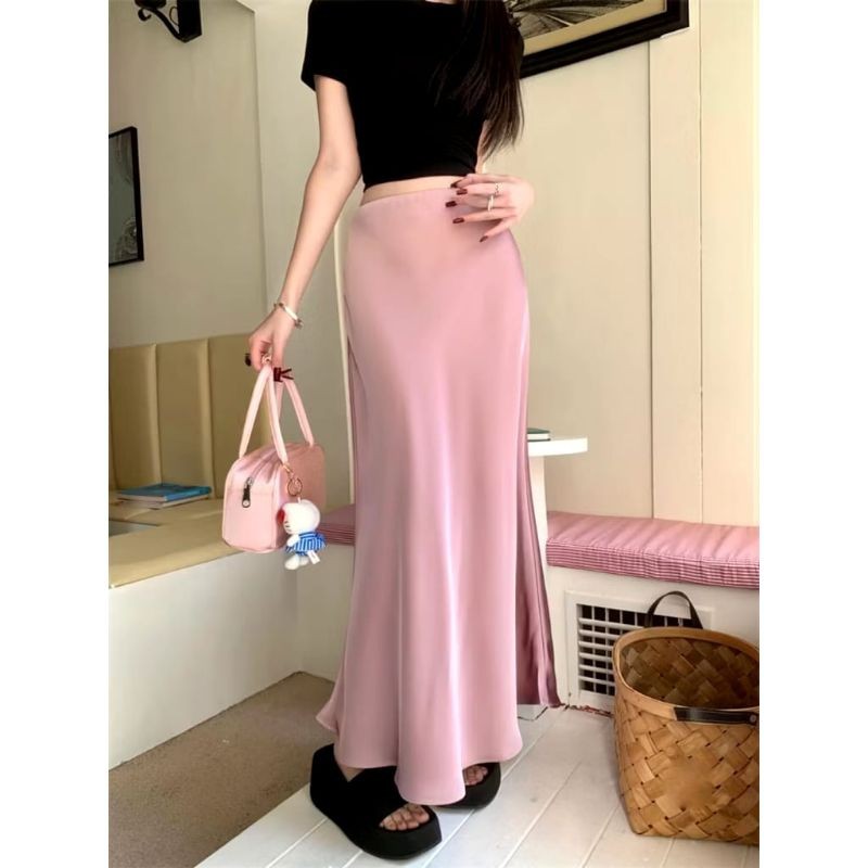 Rok Satin Silk Premium / Premium Satin Silk Skirt / Rok Wanita / Korean Skirt Pasti Diskon