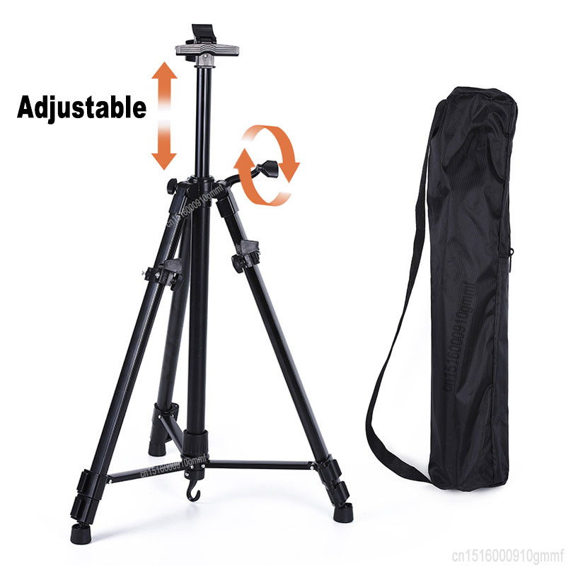 

Foldable Metal Sketch Easel Stand 54-155cm Adjustable For Art Drawing Painting Outdoor Travel Tripod Display Rack Shelf With Bag