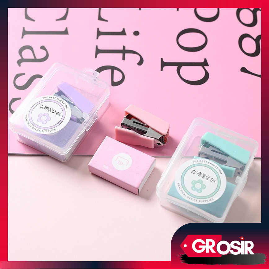

Grosir - S6104 Stapler Mini Set / Hekter Kecil Kemasan Box Unik / Set Staples Perlengkapan Kantor / Cute Mini Stapler Untuk Pelajar