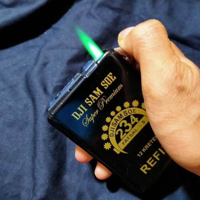 Kotak Rokok Plus Korek Api Dji Sam Soe/Kotak Rokok Unik Dji Sam Soe - Hitam dan Kning