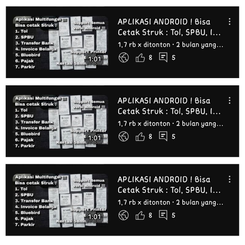 Apikasi Android Struk SPBU, TOL, TF BANK, PENJUALAN, BLUEBIRD, PAJAK (MULTIFUNGSI)
