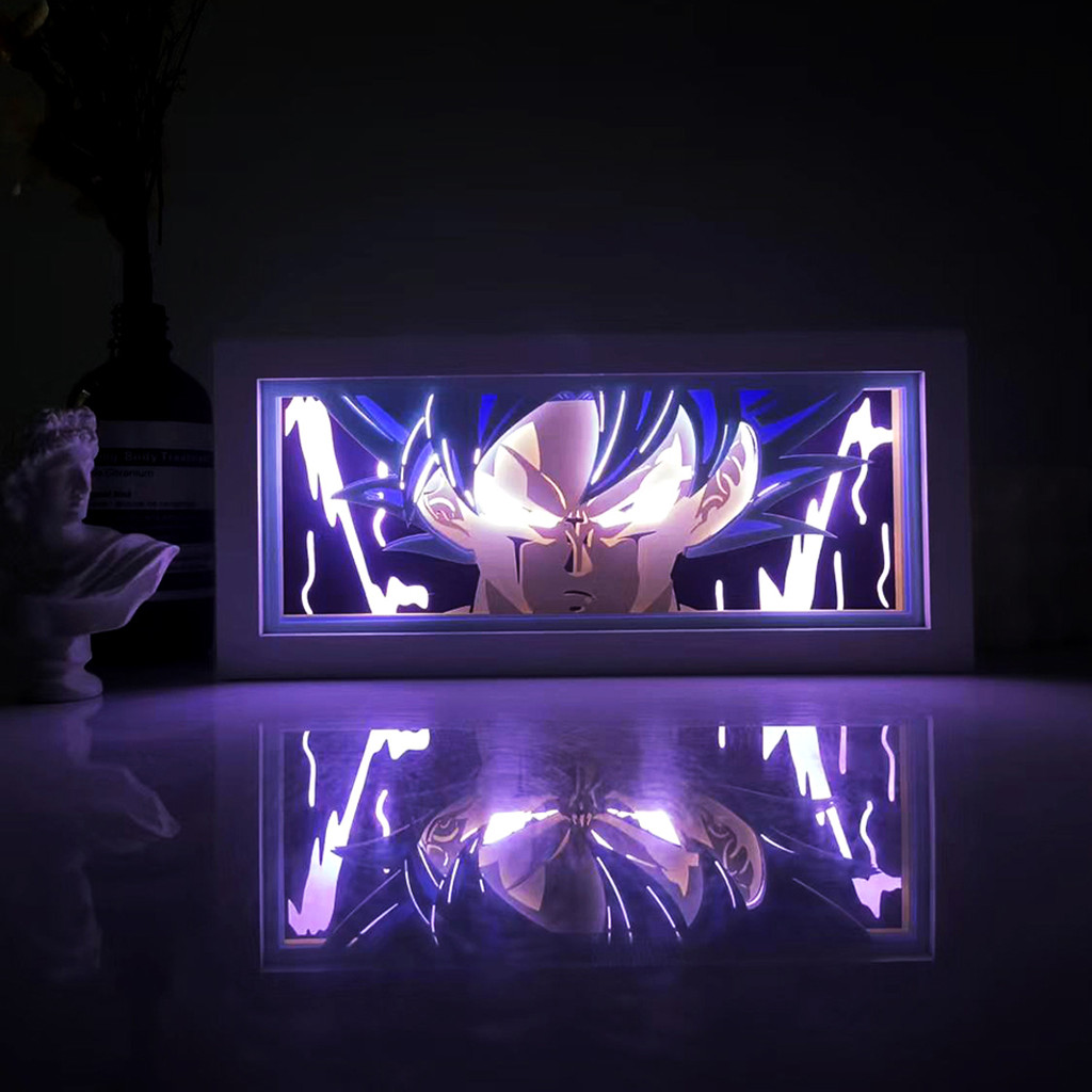 Dragon ball anime series paper-cut light room bedroom night light remote control colorful light box 