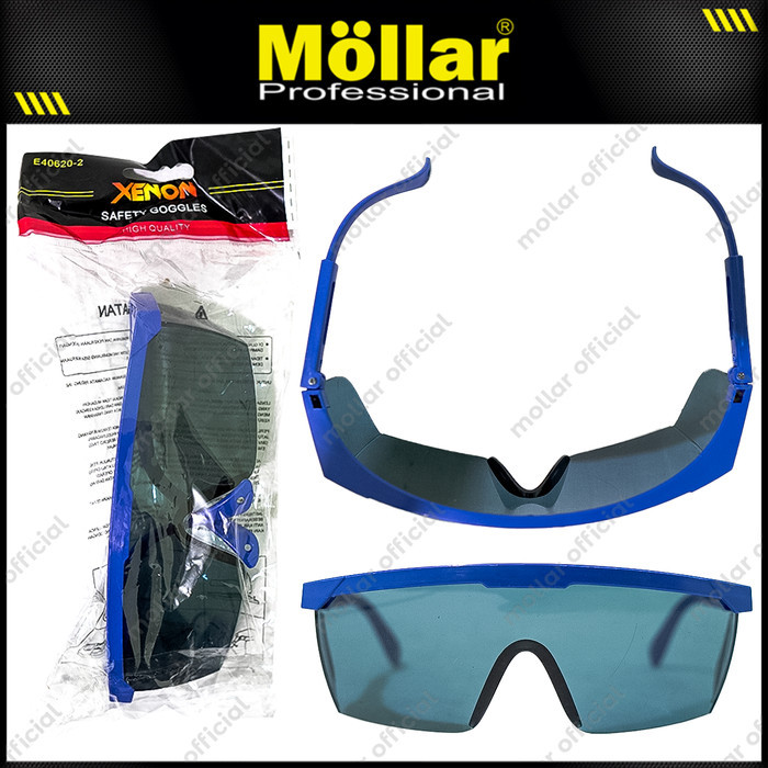XENON E40620-2 Kacamata Gerinda Black Hitam Safety Googles - Grosir Teknik Surabaya