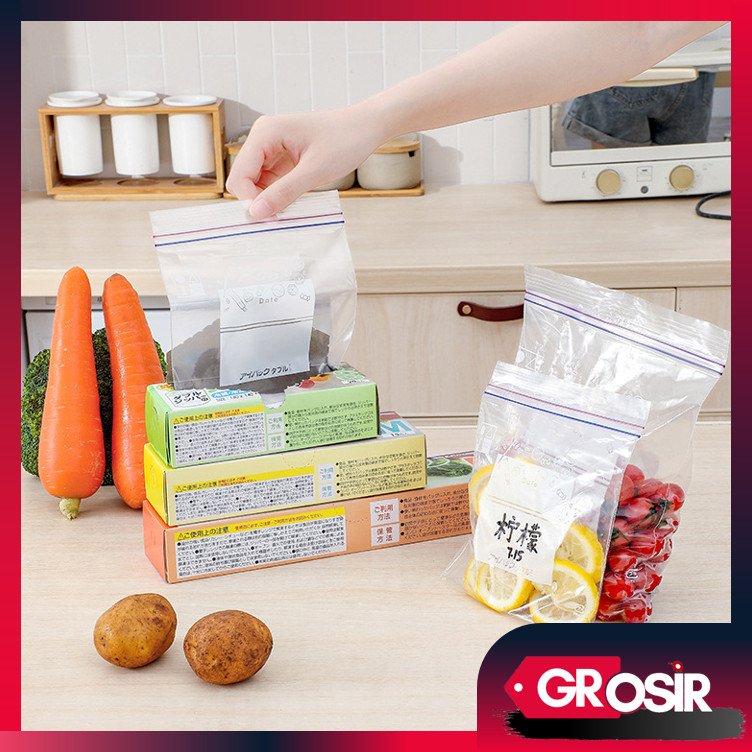Grosir - H6040 Kantong Ziplock Double Seal / Plastik Ziplock Tempat Penyimpanan Serbaguna / Ziplock 