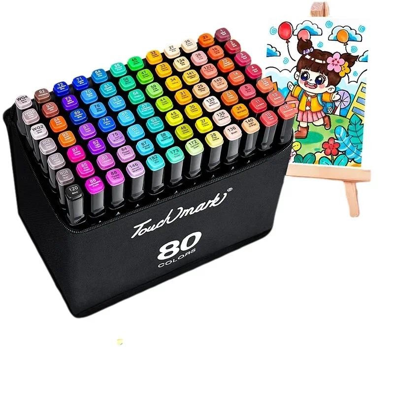 

48/60/80/120 Colors Dual Tip Art Marker | Permanent Waterproof Brush & Fine Tip Pens For Kids drawing