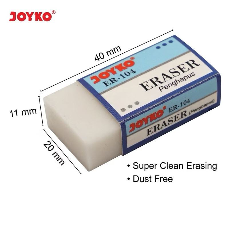 

(acc ptk) Penghapus Joyko Er-104 Putih premium quality Ukuran Sedang - Satuan
