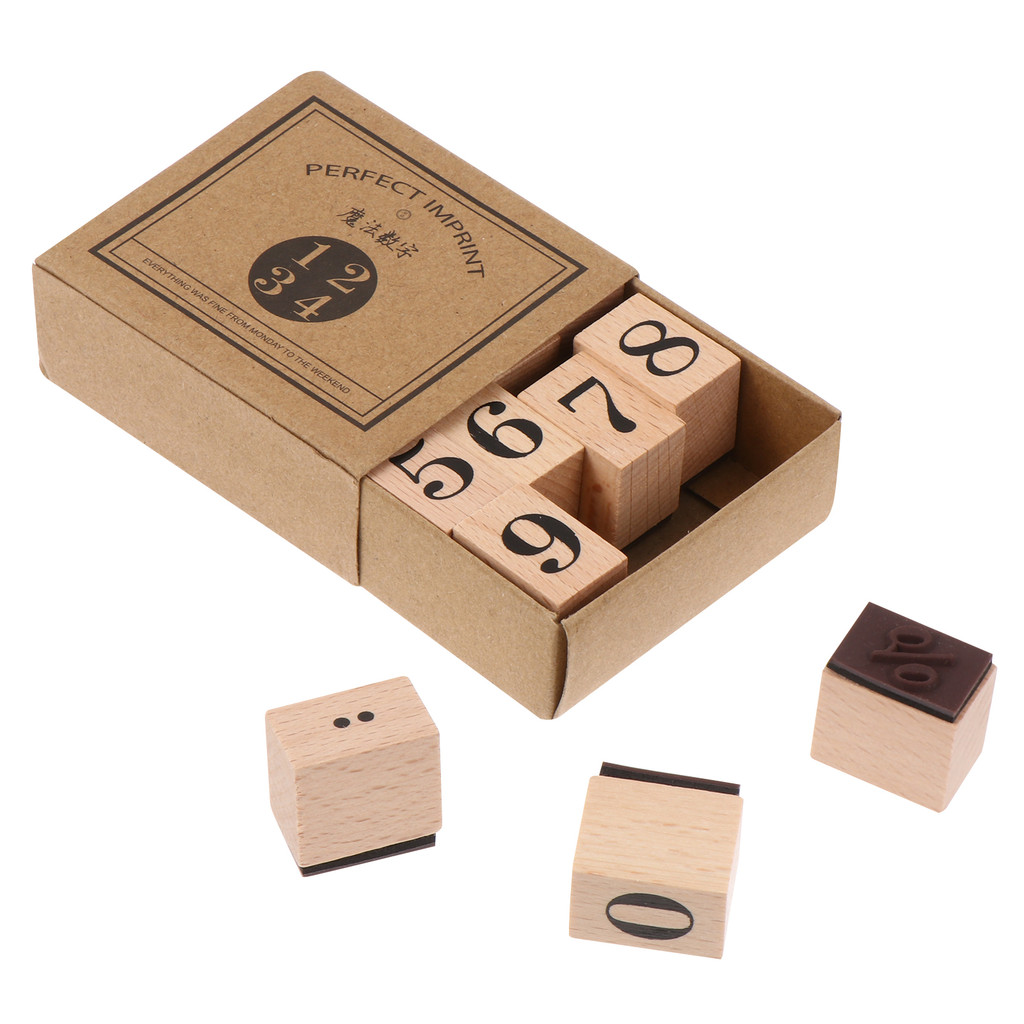 

Wooden Stamp Set Wax Seal Kit Fox Advent Calendars Stamps for Kids Scrapbook Numbers