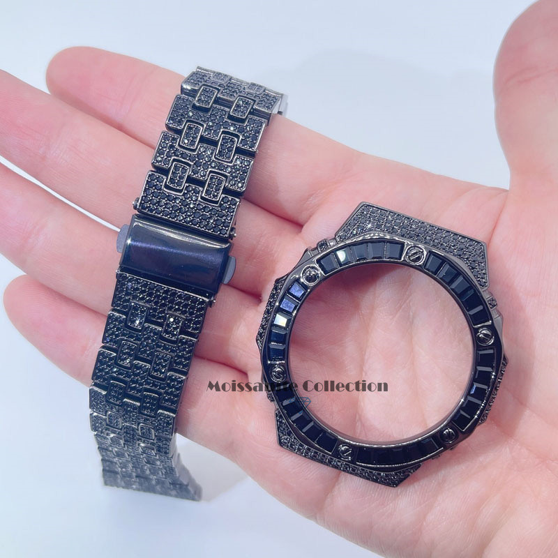 black gold black gemstone custom metal g shock ga 2100 watch bezel