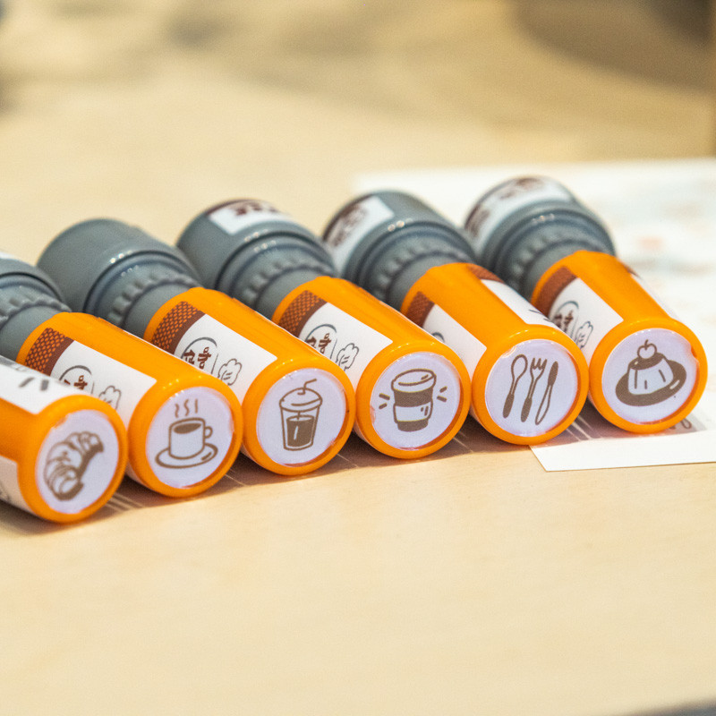 

Journal GO Cartoon Coffee Plastic Stamp Small Cute Life Travel Rubber Seal Scrapbooking Planner Decorative Stamp