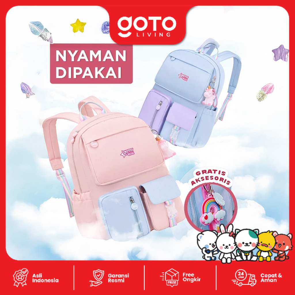 Goto Wiggle Tas Ransel Sekolah Backpack Anak Perempuan Remaja SD SMP
