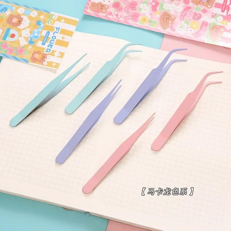 

1/2Pcs Macaron Tweezers DIY Scrapbook Sticker Picking Tool Dceo Junk Journal Art Handwork Supplies Stationery
