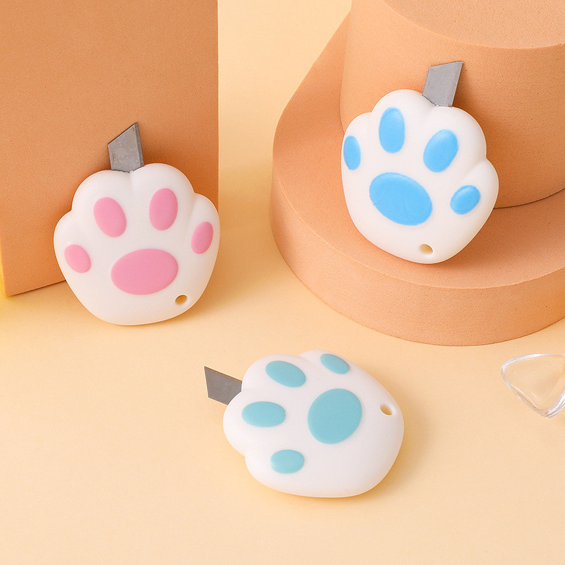 

Ellen Brook 1 PCS Kawaii Mini Pocket Cat Paw Art Utility Knife Box Knife Paper Cutter Craft Wrapping Refillable Blade Stationery