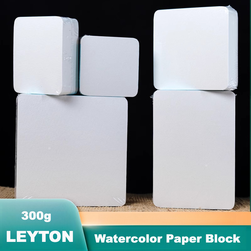 

LEYTON Watercolor Paper Block 300g Cotton Pulp 60 Sheets Square Cold Pressed Hot Pressed Mini Paper Zentangle Paper