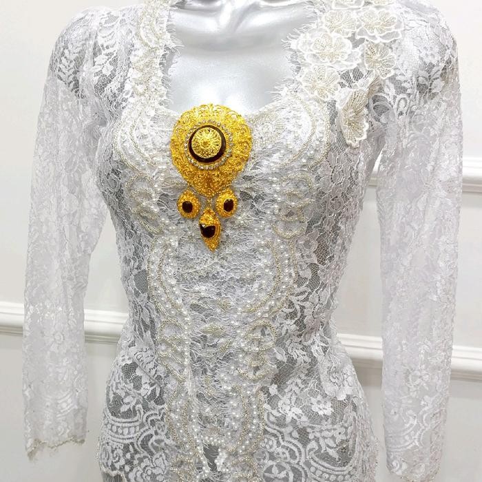 Kebaya Saja Kebaya Payet bunga tumpuk pundak kerut lengan panjang ,model mewah cocok untuk acara spe