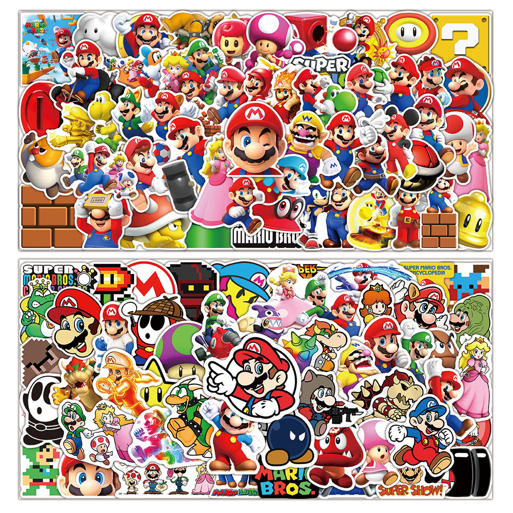 

10/30/50/100pcs Super Mario Bros Cartoon Stickers Cute Peach Luigi Kids Sticker Toy Phone Notebook Luggage Anime Graffiti Decals