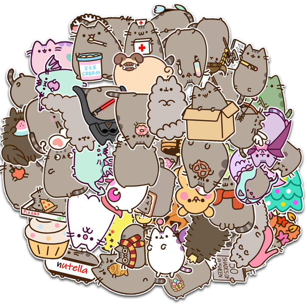 

10/30/50pcs Kawaii Chunky Cat Stickers Cute Decorative Stationery Scrapbook Notebook Phone Diary DIY Waterproof Kids Sticker Toy
