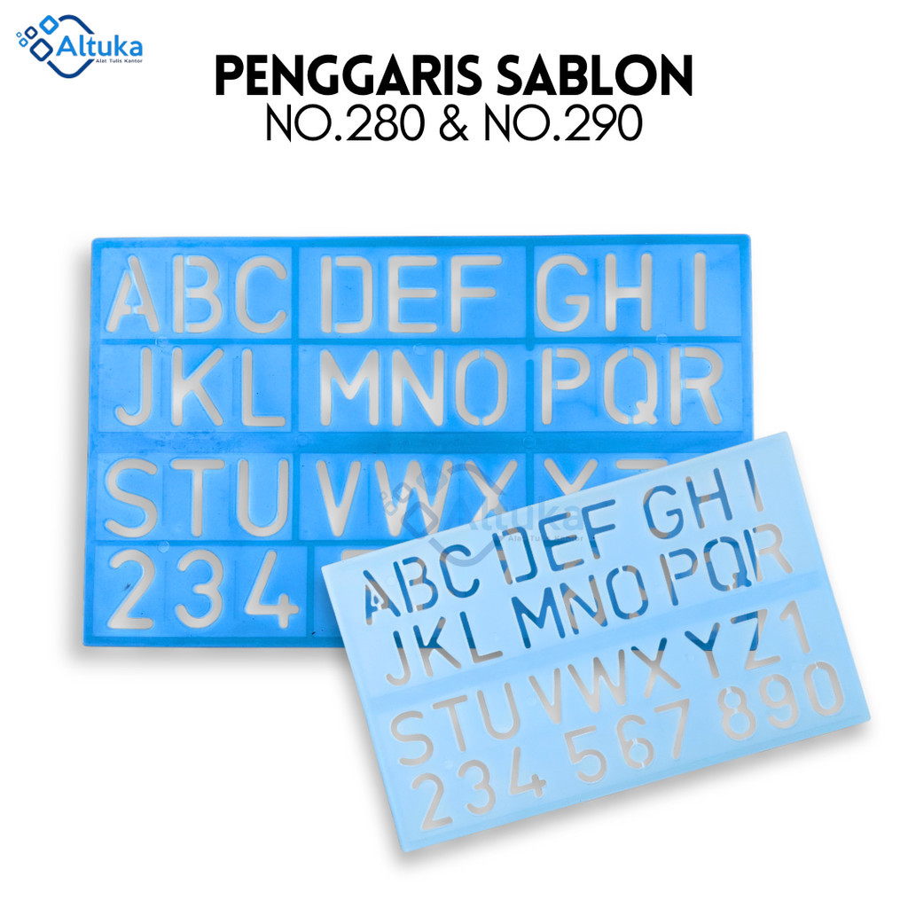 

Penggaris Sablon Mal / Penggaris Mal Cetak Angka Huruf Besar Kecil No.280 & No.290