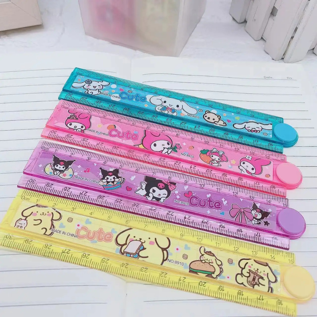

(30CM) PENGGARIS SANRIO LIPAT 30CM CUTE RULER ANAK ALAT TULIS GARISAN KARAKTER KARTUN CINAMONROLL POMPOMPURIN KUROMI POCHACHOO HELLO KITTY MY MELODY
