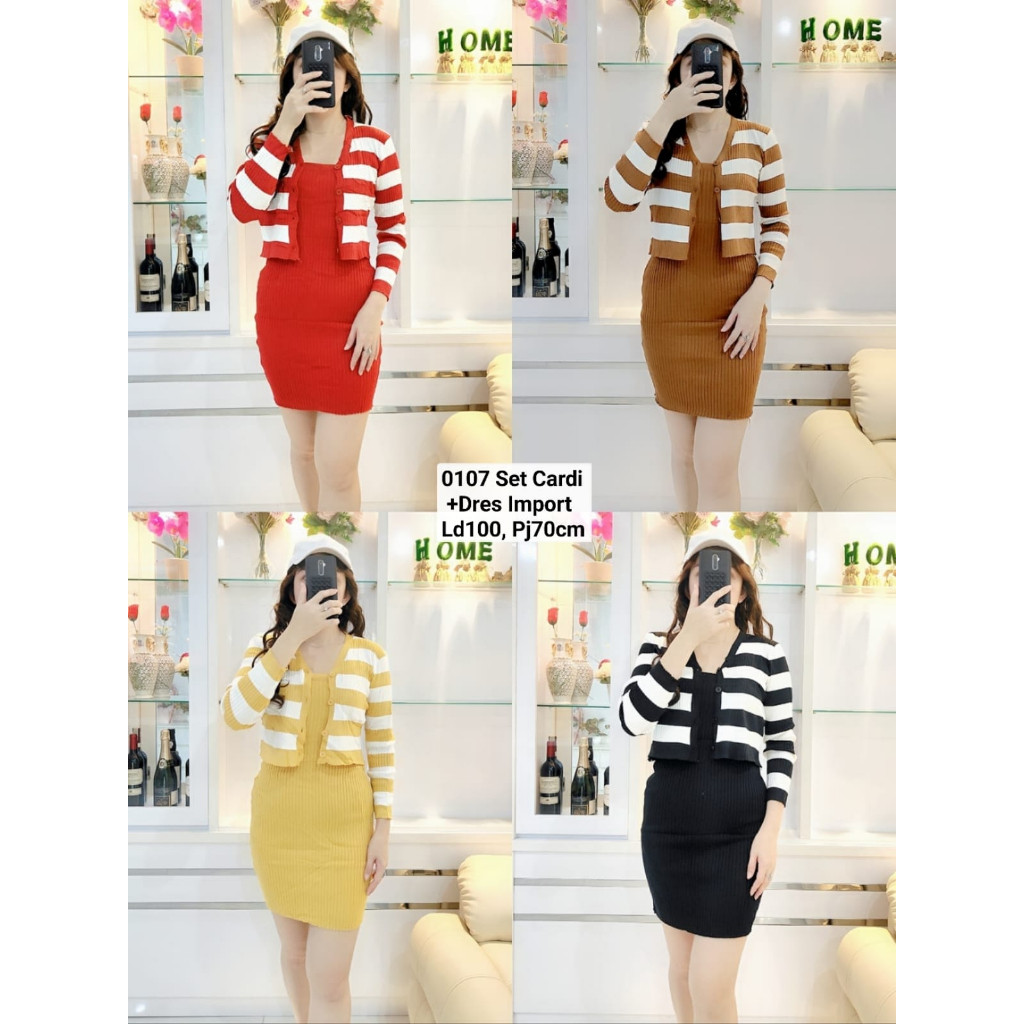 WADAindashopOne Set Dress + Cardi Import Rajut Premium